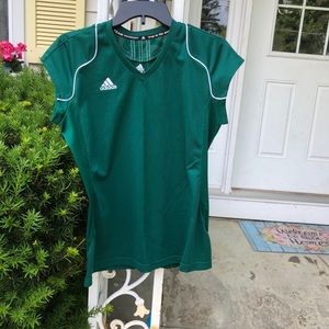Forest green adidas tennis top